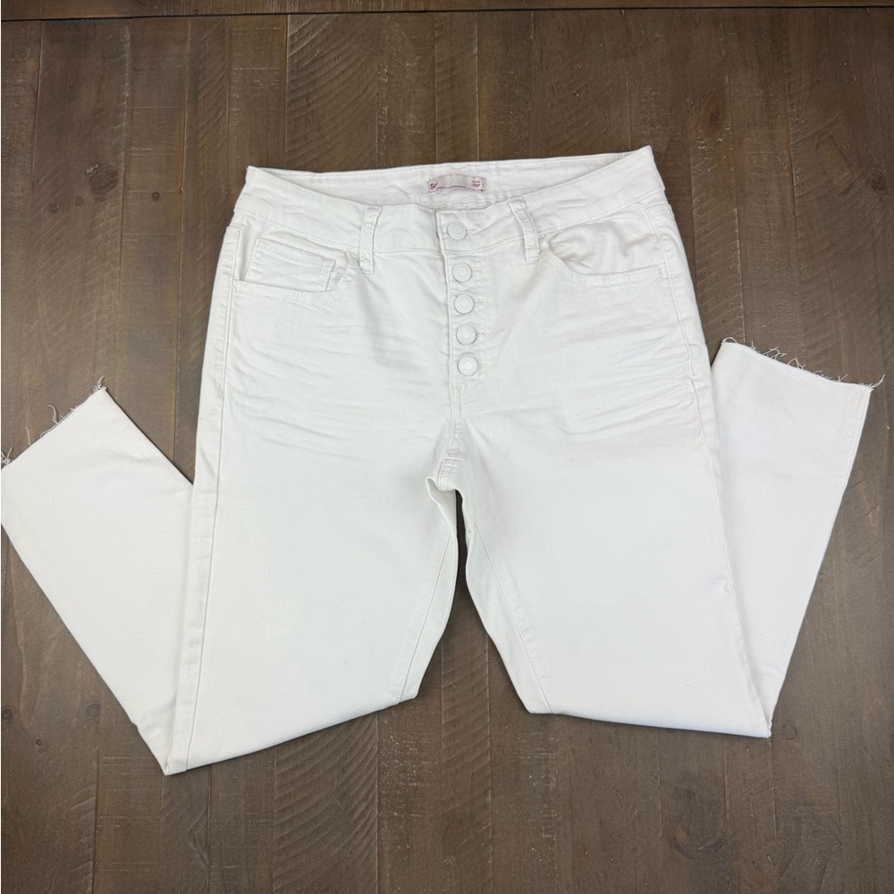 SO Women's High Rise White Jeans